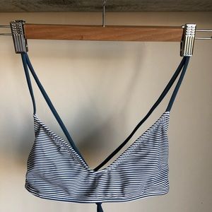 Blue Striped Bikini Top